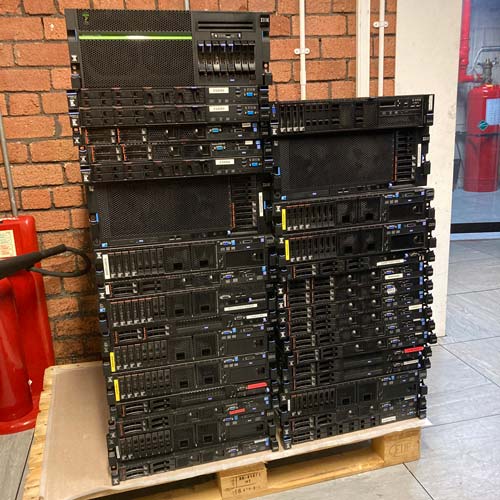 server equipment on pallet