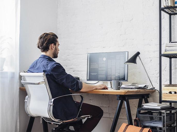 Man sitting at desk