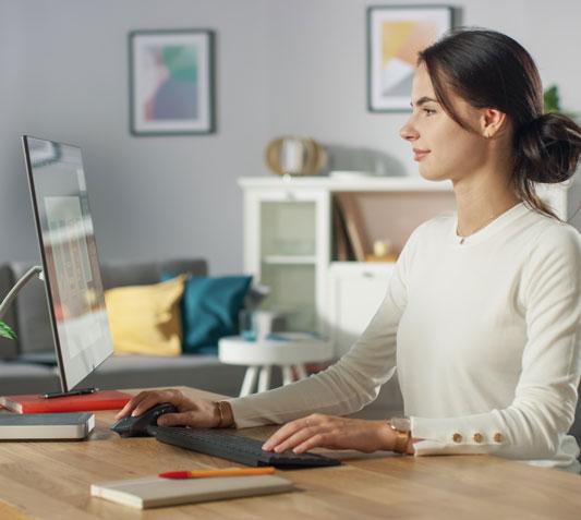 Woman working from home