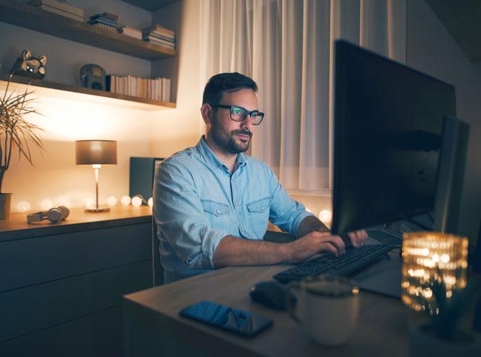 Man working at home